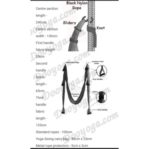 เปลโยคะ Hammock Nylon​ นำเข้าจากอเมริกา​ ผ้านุ่มลื่น - Image 7