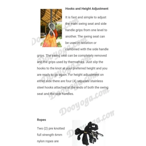 เปลโยคะ Hammock Nylon​ นำเข้าจากอเมริกา​ ผ้านุ่มลื่น - Image 8